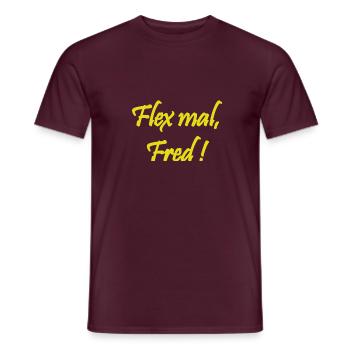 Flex mal Fred - Männer T-Shirt - Ziegelrot - Vorne - AI Model Male 178 light (178cm)