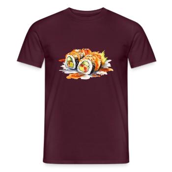 Sushi - T-shirt homme - rouge brique - Devant - AI Model Male 178 light (178cm)