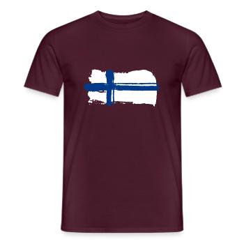 Finlande Drapeau Scandinavie - T-shirt homme - rouge brique - Devant - AI Model Male 178 light (178cm)
