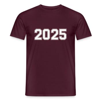 2025 - Men's T-Shirt - brick red - Front - AI Model Male 178 light (178cm)