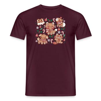 Festliche Lebkuchentiere - Männer T-Shirt - Ziegelrot - Vorne - AI Model Male 178 light (178cm)