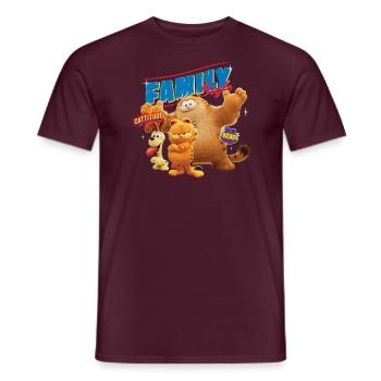 Garfield Family Style Mit Hund Odie Und Papa Vic - Männer T-Shirt - Ziegelrot - Vorne - AI Model Male 178 light (178cm)