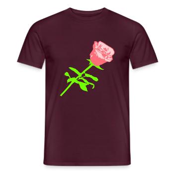Jolie belle fleur de rose feuille roses romantique - T-shirt homme - rouge brique - Devant - AI Model Male 178 light (178cm)
