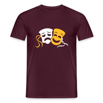 Theaterschauspieler glücklich traurig wirkenden - Männer T-Shirt - Ziegelrot - Vorne - AI Model Male 178 light (178cm)