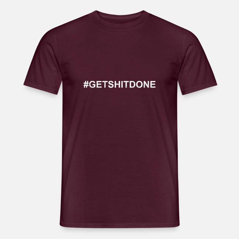 GETSHITDONE White - Männer T-Shirt - Ziegelrot