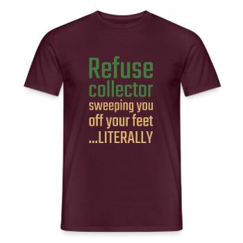 Refuse collector Valentinstag Sweeping you - Männer T-Shirt - Ziegelrot - Vorne - AI Model Male 178 light (178cm)