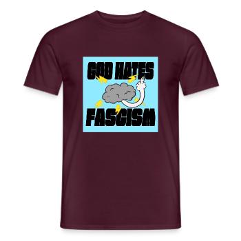 God hates fascism - Men's T-Shirt - brick red - Front - AI Model Male 178 light (178cm)