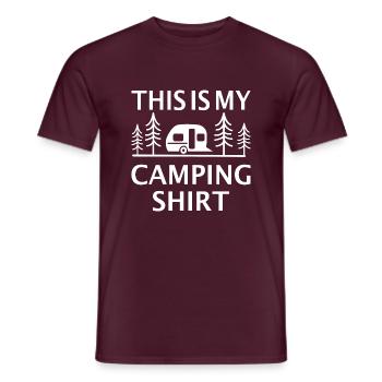 Camping Camper Spruch Motorhome - Men's T-Shirt - brick red - Front - AI Model Male 178 light (178cm)