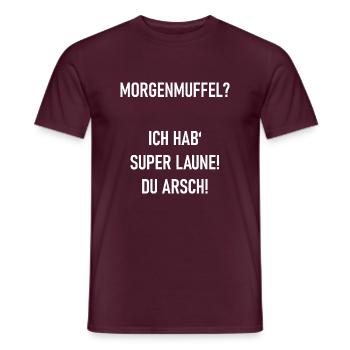 Morgenmuffel - Männer T-Shirt - Ziegelrot - Vorne - AI Model Male 178 light (178cm)