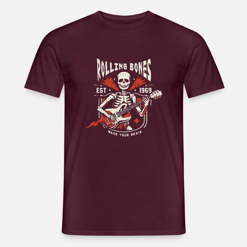 Rollende Knochen - Männer T-Shirt - Ziegelrot
