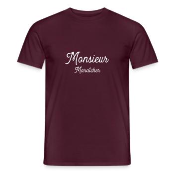 Monsieur Maraîcher cadeau - T-shirt homme - rouge brique - Devant - AI Model Male 178 light (178cm)