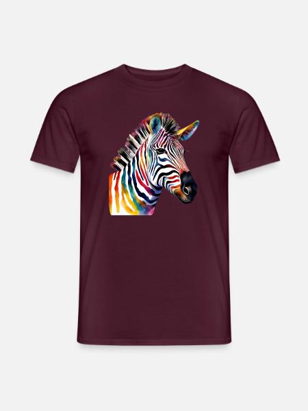Bunt wie ein Zebra – Hochsensibel und stolz! - Männer T-Shirt - Ziegelrot