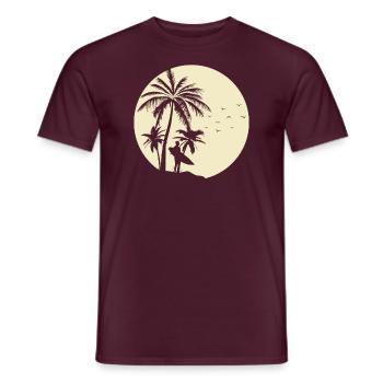 Surfer Palmen Sommer Sonne Strand Surfen - Männer T-Shirt - Ziegelrot - Vorne - AI Model Male 178 light (178cm)