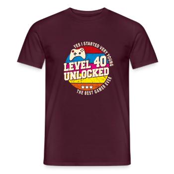 Original 1984 Vintage Niveau 40 Débloquer - T-shirt homme - rouge brique - Devant - AI Model Male 178 light (178cm)