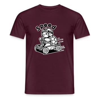 Turtle Racing a soapbox - "Speed" Design - Men's T-Shirt - brick red - Front - AI Model Male 178 light (178cm)