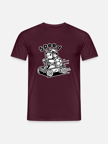 Turtle Racing une caisse à savon - Design « Speed » - T-shirt homme - rouge brique