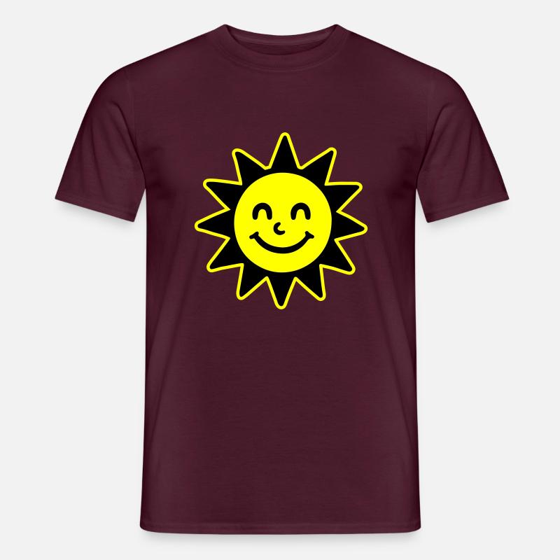 Sonne Comic Sommer - Männer T-Shirt - Ziegelrot