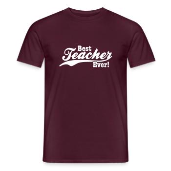 teacher - Men's T-Shirt - brick red - Front - AI Model Male 178 light (178cm)