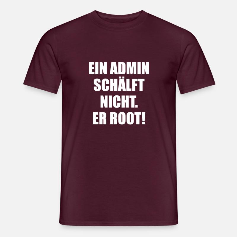 linux unix windows pc admin disant drôle - T-shirt homme - rouge brique