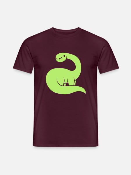 Gruener Langhals Dinosaurier - Männer T-Shirt - Ziegelrot