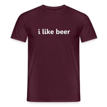 Boisson à la bière J’aime la bière Cadeau de l’amateur de bière - T-shirt homme - rouge brique - Devant - AI Model Male 178 light (178cm)