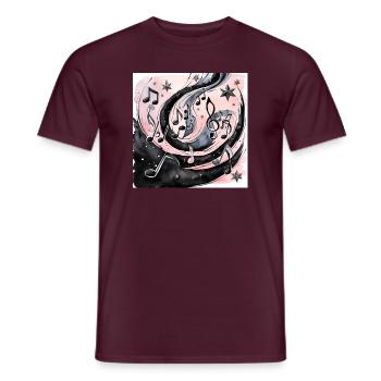 Music Black Light Notes Multiple Floating Heaven - Men's T-Shirt - brick red - Front - AI Model Male 178 light (178cm)