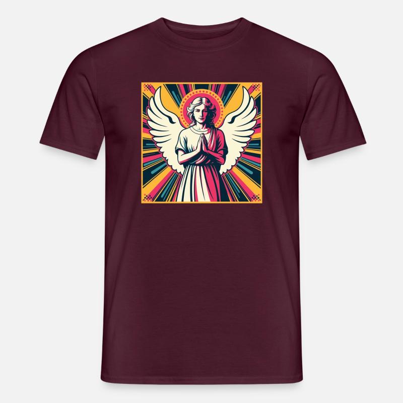 Schutzengel Pop-Art - Männer T-Shirt - Ziegelrot