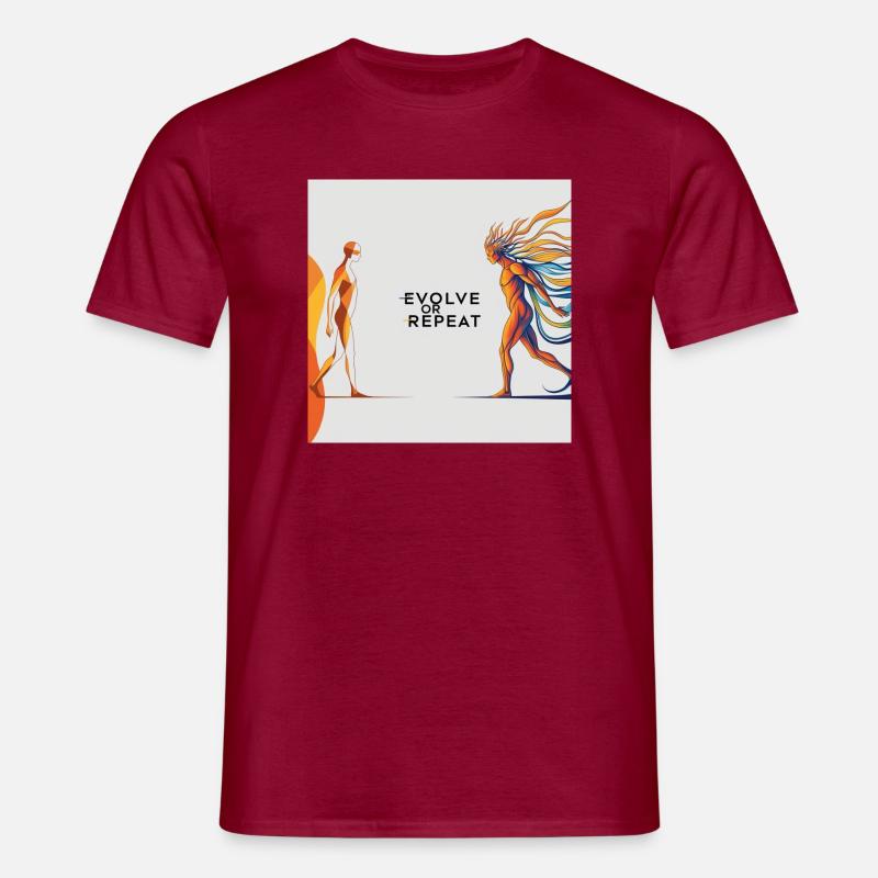 Evolve or Repeat - Männer T-Shirt - Ziegelrot