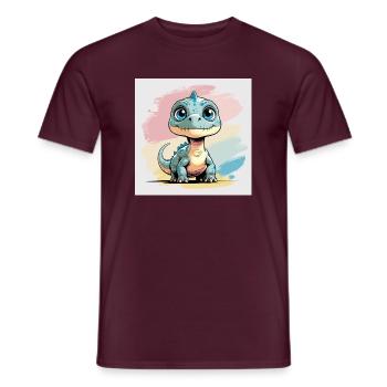 Cute Dinosaur - T-shirt homme - rouge brique - Devant - AI Model Male 178 light (178cm)