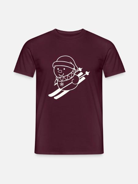 ski fahrer schneemann 01 - Männer T-Shirt - Ziegelrot
