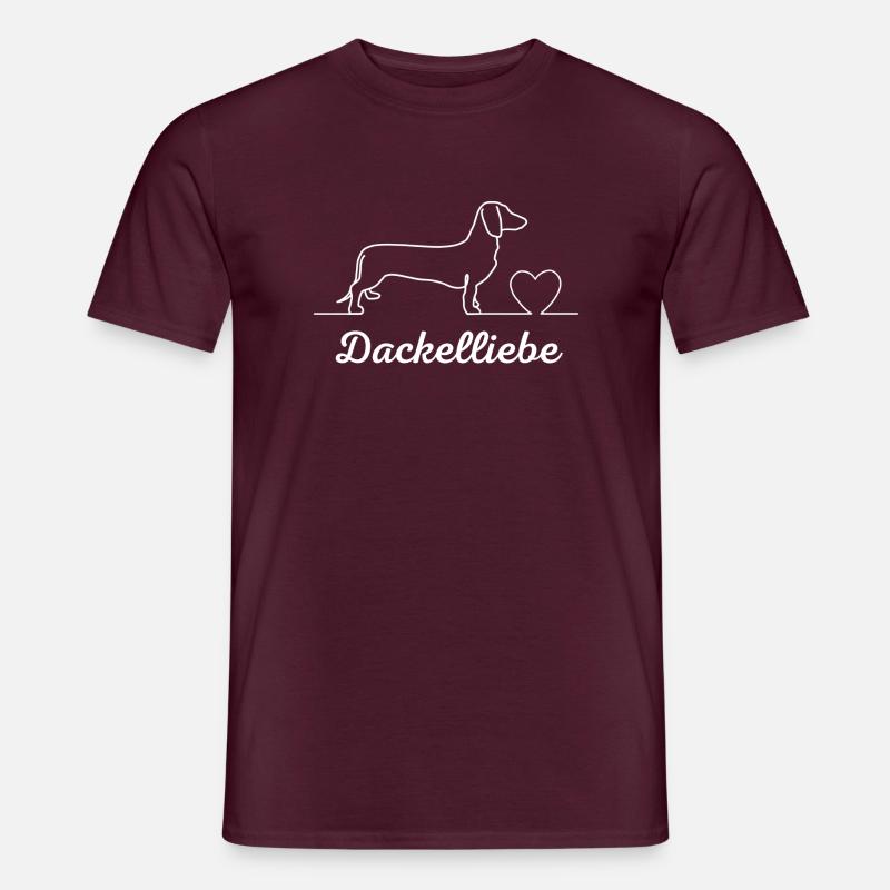 Dackelliebe - Männer T-Shirt - Ziegelrot