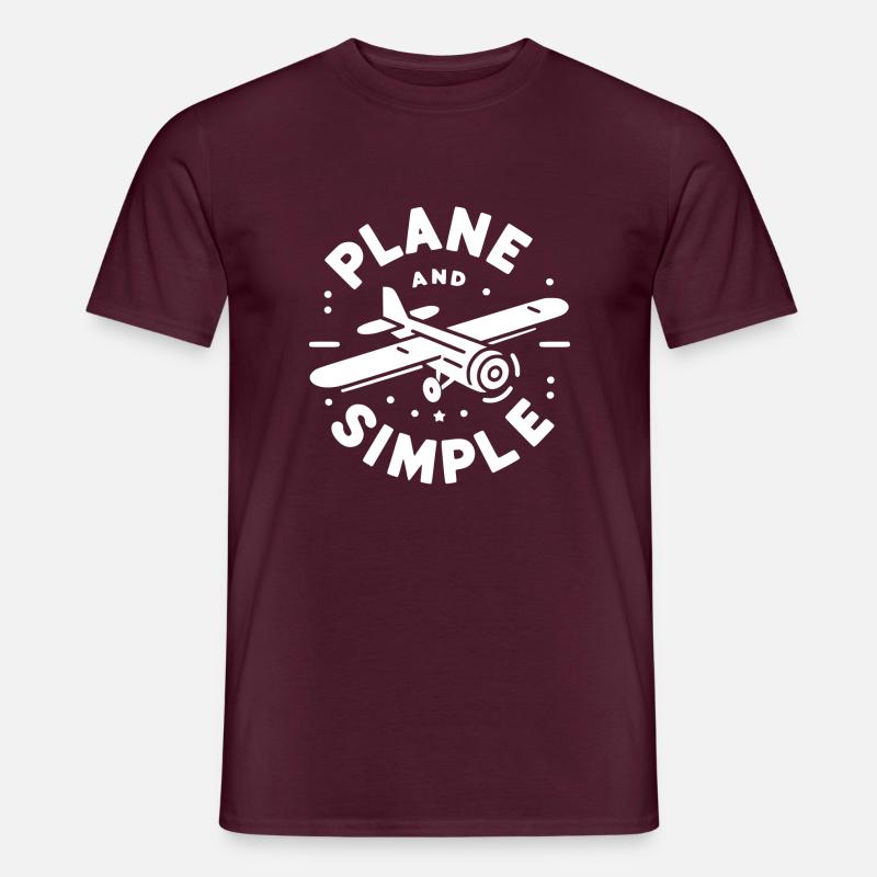 Plan et Simple - T-shirt homme - rouge brique