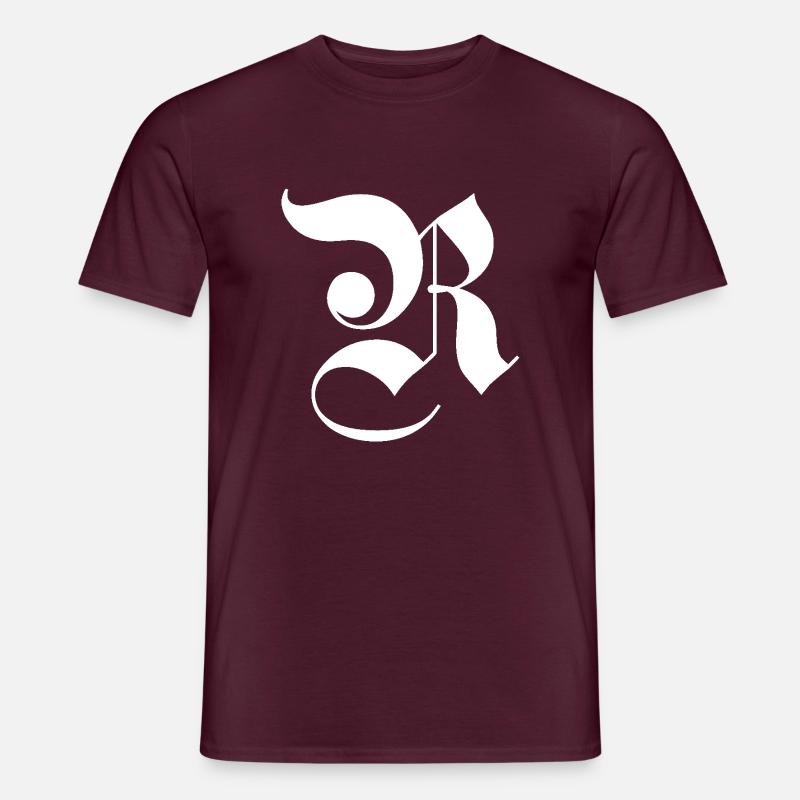 R gotischer Buchstabe. - Männer T-Shirt - Ziegelrot
