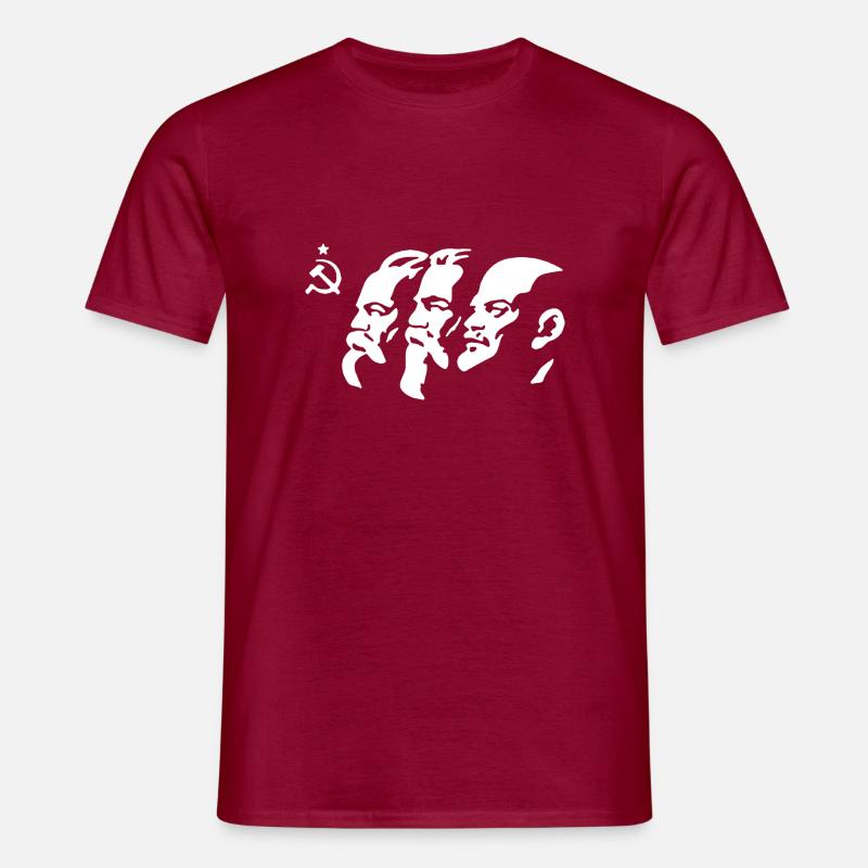 Stor kommunist Lenin, Marx, sovjet sovjet - T-shirt til herrer - teglrød