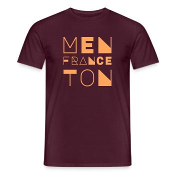 Menton, France - T-shirt homme - rouge brique - Devant - AI Model Male 178 light (178cm)