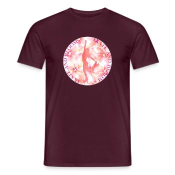 SKATE AND BLOOM - Männer T-Shirt - Ziegelrot - Vorne - AI Model Male 178 light (178cm)