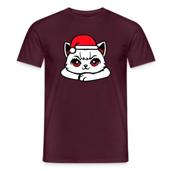 Cat Confident Santa Hat Cute Kitten - Men's T-Shirt - brick red - Front - AI Model Male 178 light (178cm)