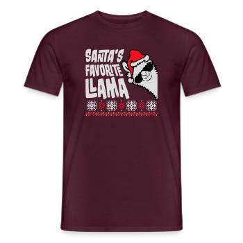 Santa's Favorite Llama Cool Side Sunglasses - Men's T-Shirt - brick red - Front - AI Model Male 178 light (178cm)