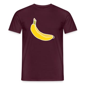 Yellow Banana – Minimalist Fruity Illustration - Men's T-Shirt - brick red - Front - AI Model Male 178 light (178cm)