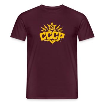 CCCP - Soviet Union - Sowjetunion - UdSSR - Männer T-Shirt - Ziegelrot - Vorne - AI Model Male 178 light (178cm)
