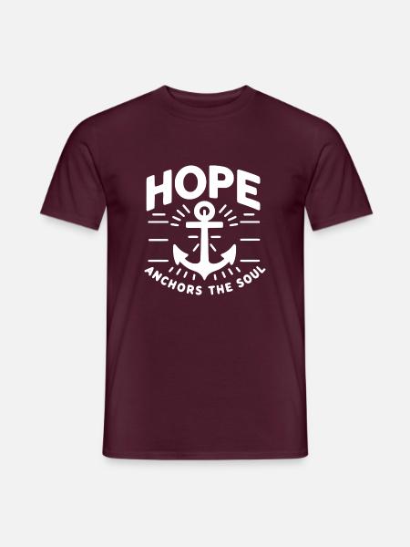 Hoffnung verankert die Seele - Männer T-Shirt - Ziegelrot