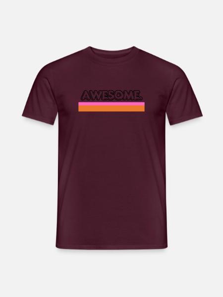 Awesome Retro Stripe - Men's T-Shirt - brick red