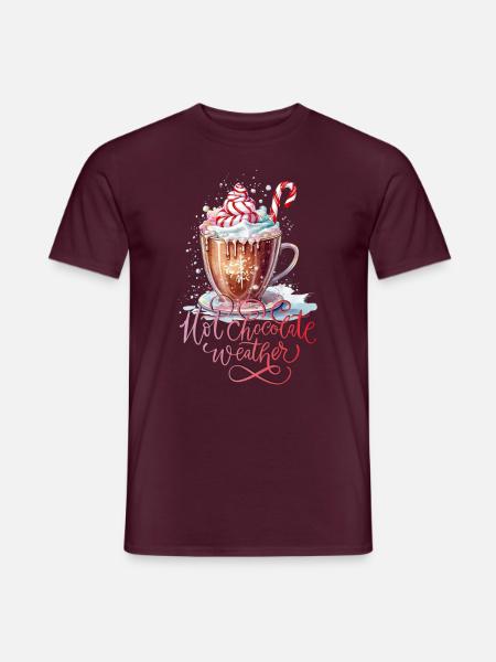 Hot chocolate xmas Weihnachten winter Kakao - Männer T-Shirt - Ziegelrot