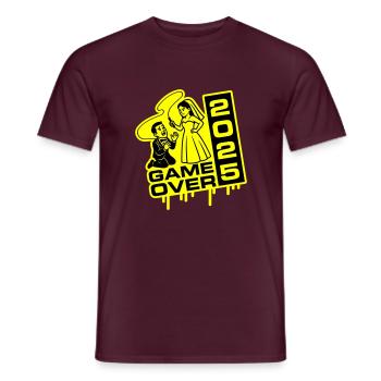 Wedding Game Over 2025 - Men's T-Shirt - brick red - Front - AI Model Male 178 light (178cm)