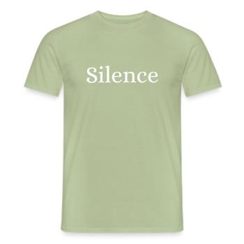 Silence - Men's T-Shirt - sage - Front - AI Model Male 178 light (178cm)