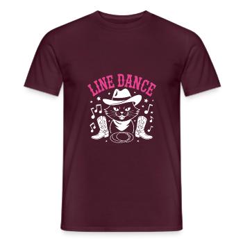 I love my cat and line dancing - Men's T-Shirt - brick red - Front - AI Model Male 178 light (178cm)