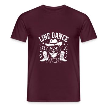 I love my cat and line dancing - Men's T-Shirt - brick red - Front - AI Model Male 178 light (178cm)