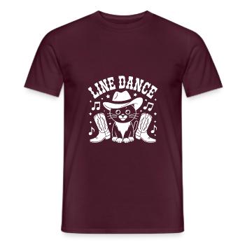 I love my cat and line dancing - Men's T-Shirt - brick red - Front - AI Model Male 178 light (178cm)