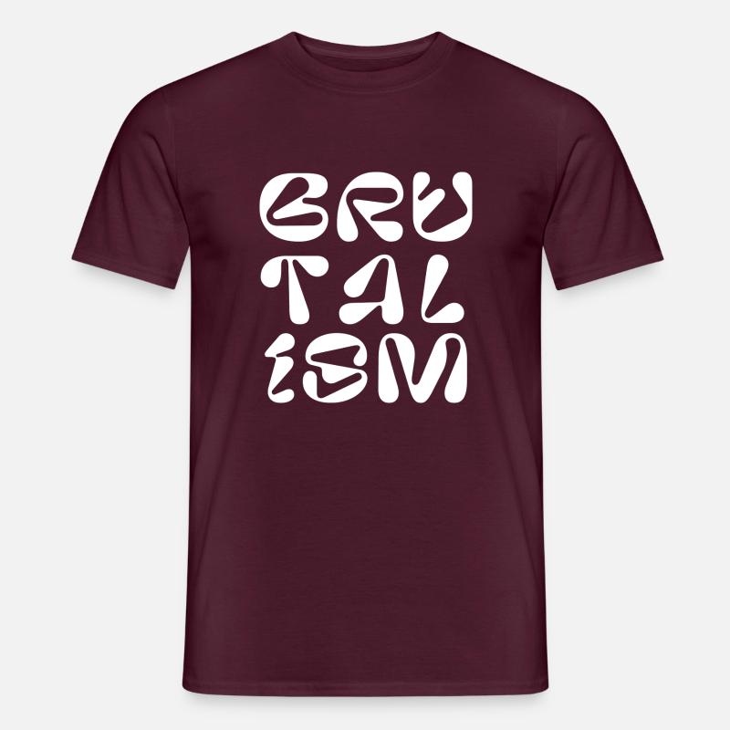 Brutalismus-Logodesign - Männer T-Shirt - Ziegelrot