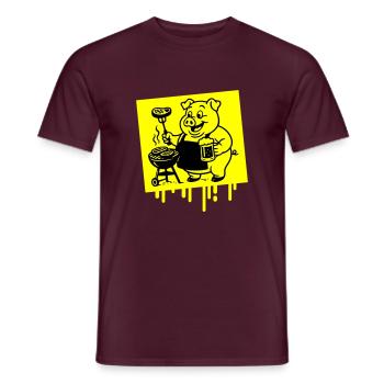Pork Grilling Beer - Men's T-Shirt - brick red - Front - AI Model Male 178 light (178cm)